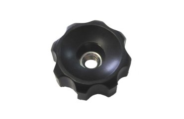 グリップナット(黒PP樹脂) E2貫通タイプ(40mm径) ねじ部鉄 (大丸鋲螺)